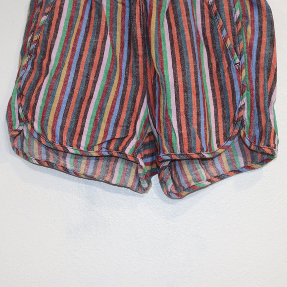 Madewell Rainbow Multicolored Striped Linen Blend Pull On Shorts Sz XXS - Picture 4 of 13